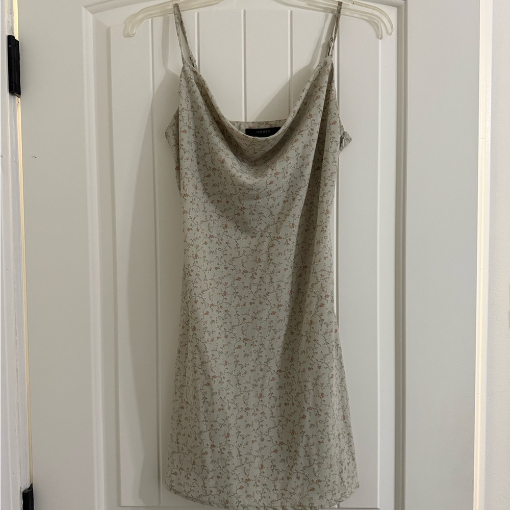 Floral Cowl Neck Mini Dress